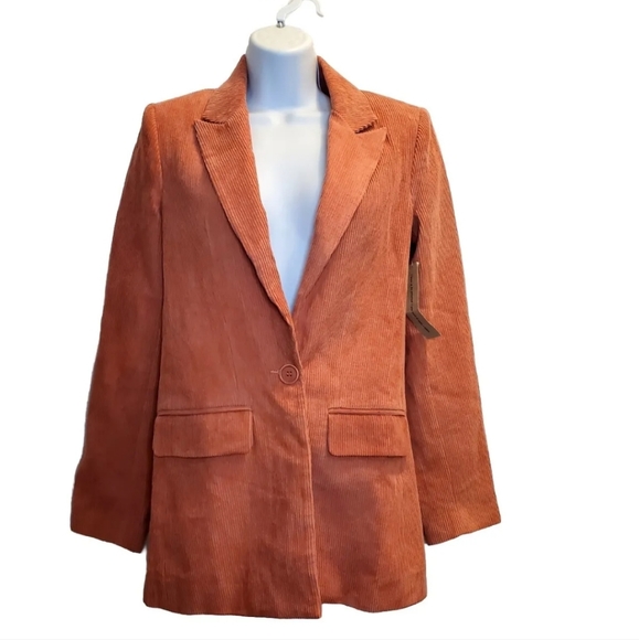 Reformation Sampson Blazer Pink Corduroy Womens Xs - Picture 1 of 6